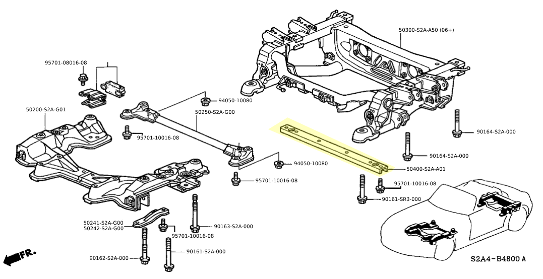 Genuine OEM Honda S2000 Rear Crossmember Stiffener