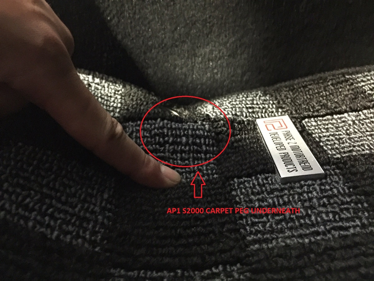 Phase 2 Motortrend Honda S2000 AP2 Race Floor Mats: Dark Grey