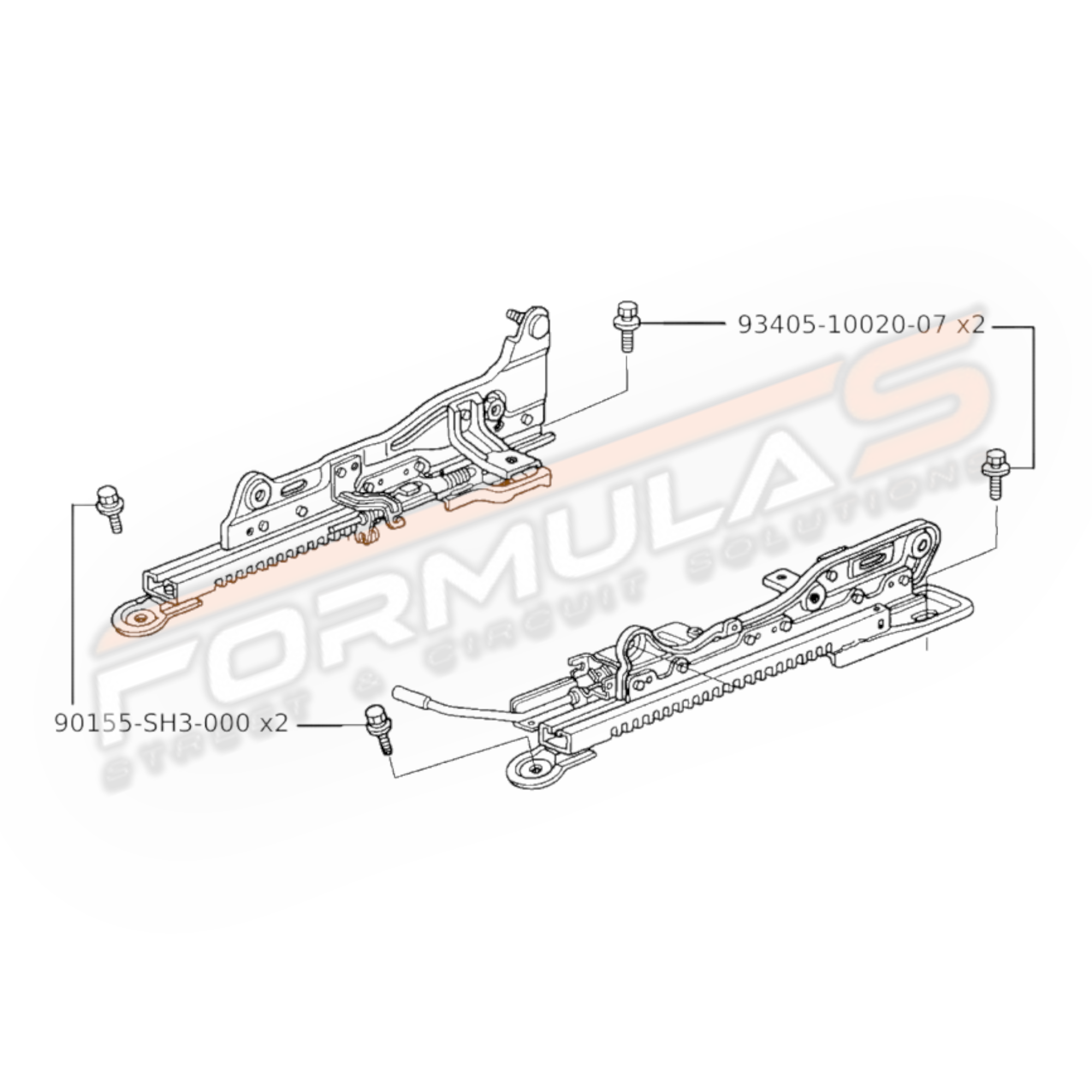 Genuine OEM Honda S2000 Seat Hardware Kit (Per Side)
