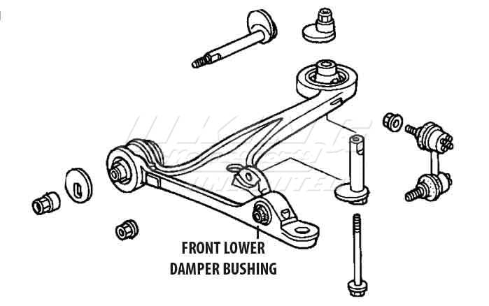 Mugen Front End Hard Bushings - Front and Rear Lower Damper Set (4pcs) for Honda S2000