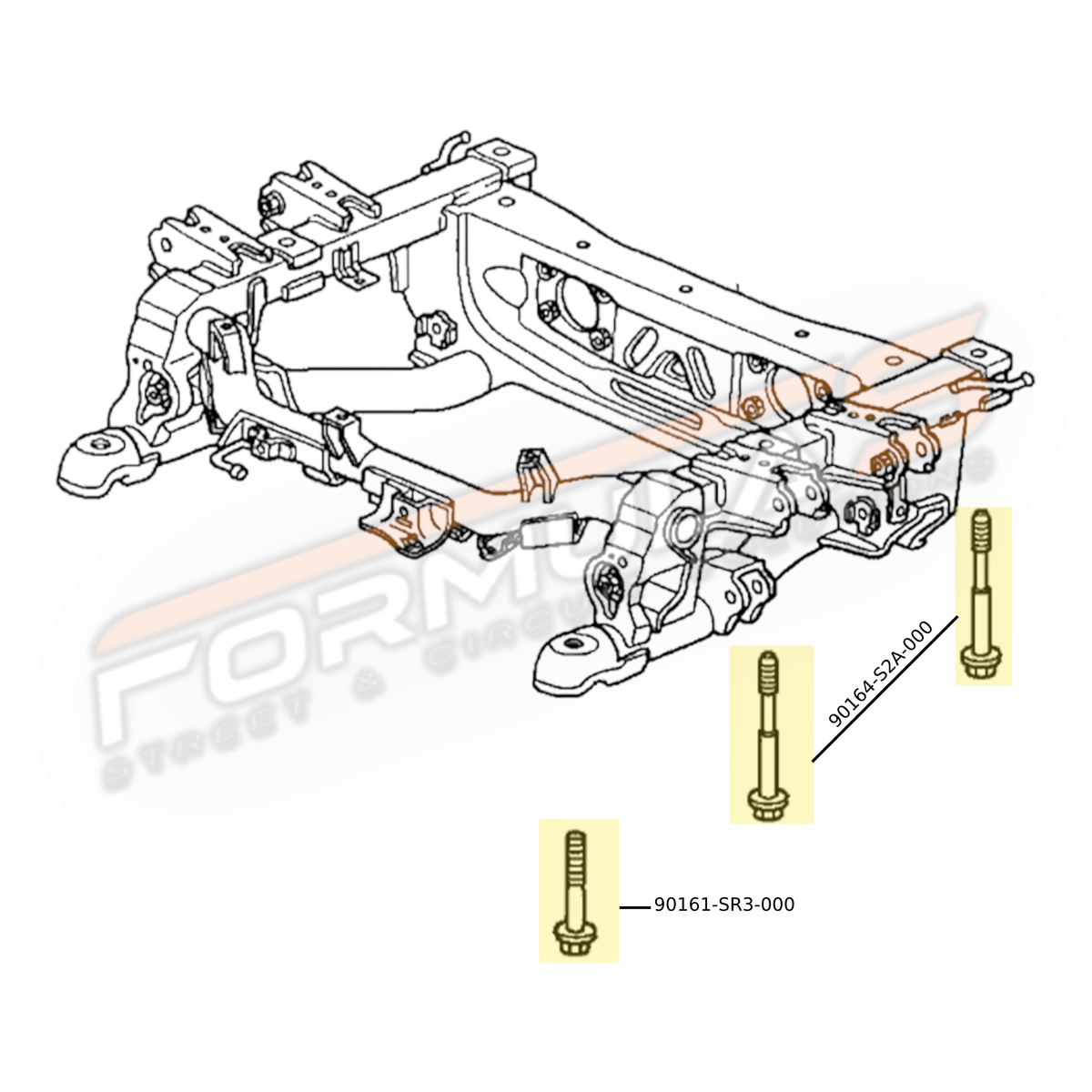 Genuine OEM Honda S2000 Rear Subframe Hardware Kit Formula S
