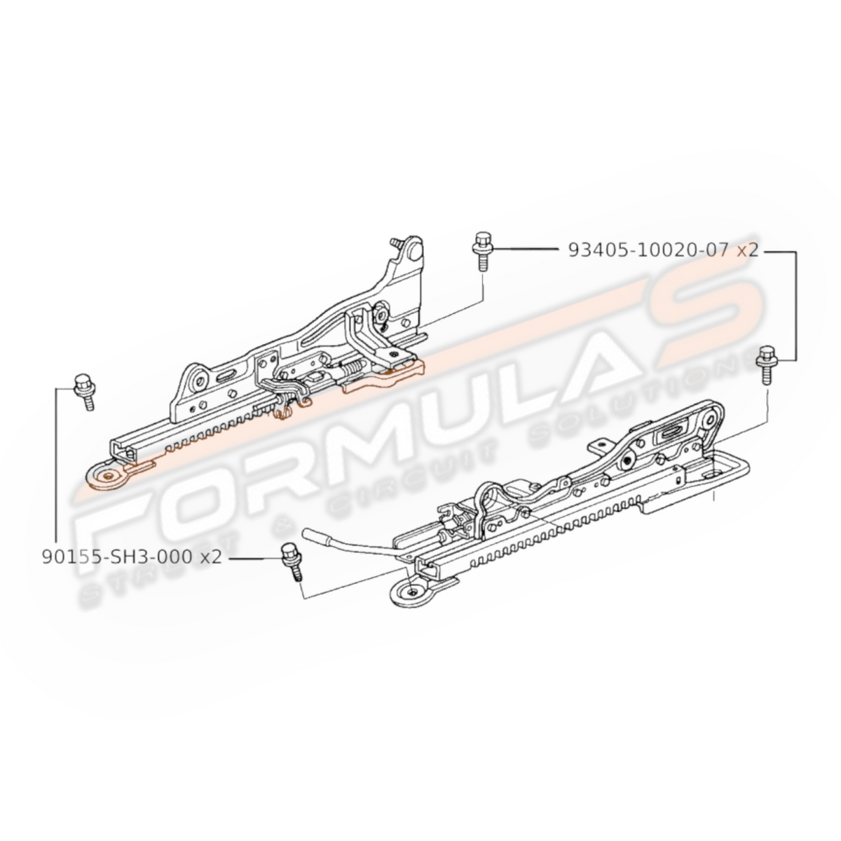 Genuine OEM Honda S2000 Seat Hardware Kit (Per Side) – Formula S