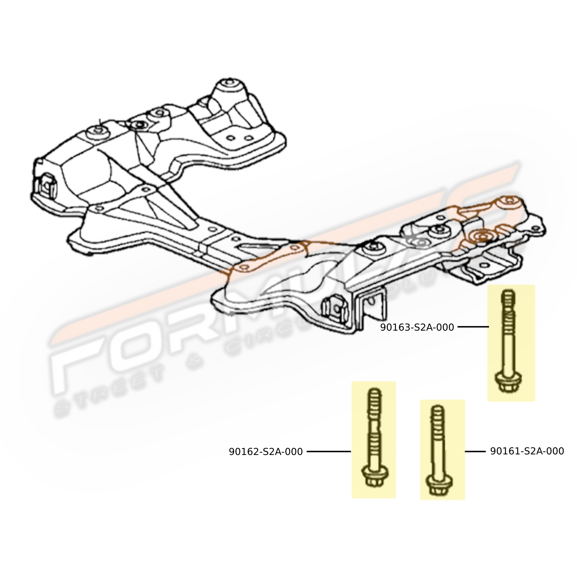 Genuine OEM Honda S2000 Front Subframe Hardware Kit – Formula S